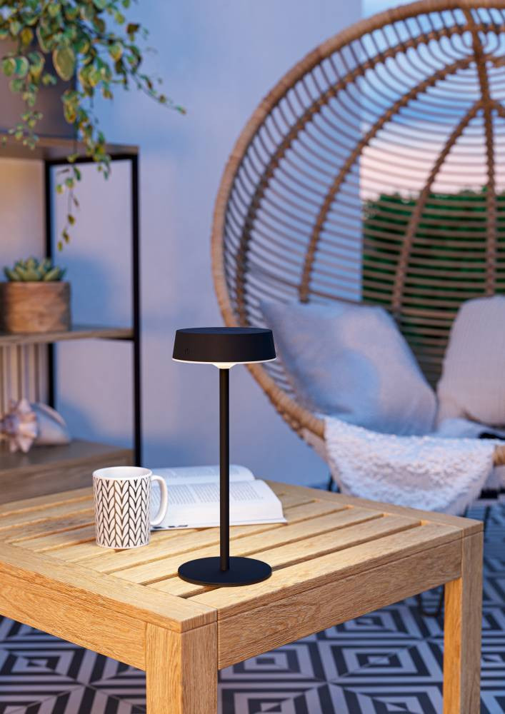 Eglo LED tafellamp zwart metaal dimbaar