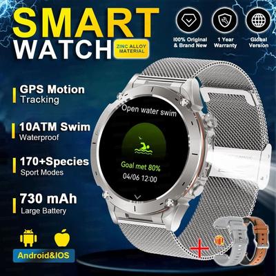 Uplift Picks Stratos 4 GPS Smartwatch With AMOLED Display Bluetooth Calling Outdoor Sports Smartwatch silver Mesh