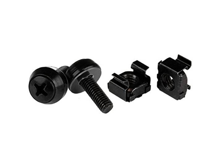 StarTech Kit de 50 Vis 10-32 12mm & Écrous Cage à Trou Carré\, Outil\, Noir Kit de fixation rack\, Rondelles préinstallées\, Acier noir\, Serveurs et équipements AV\, Baies et armoires\, Outil inclus