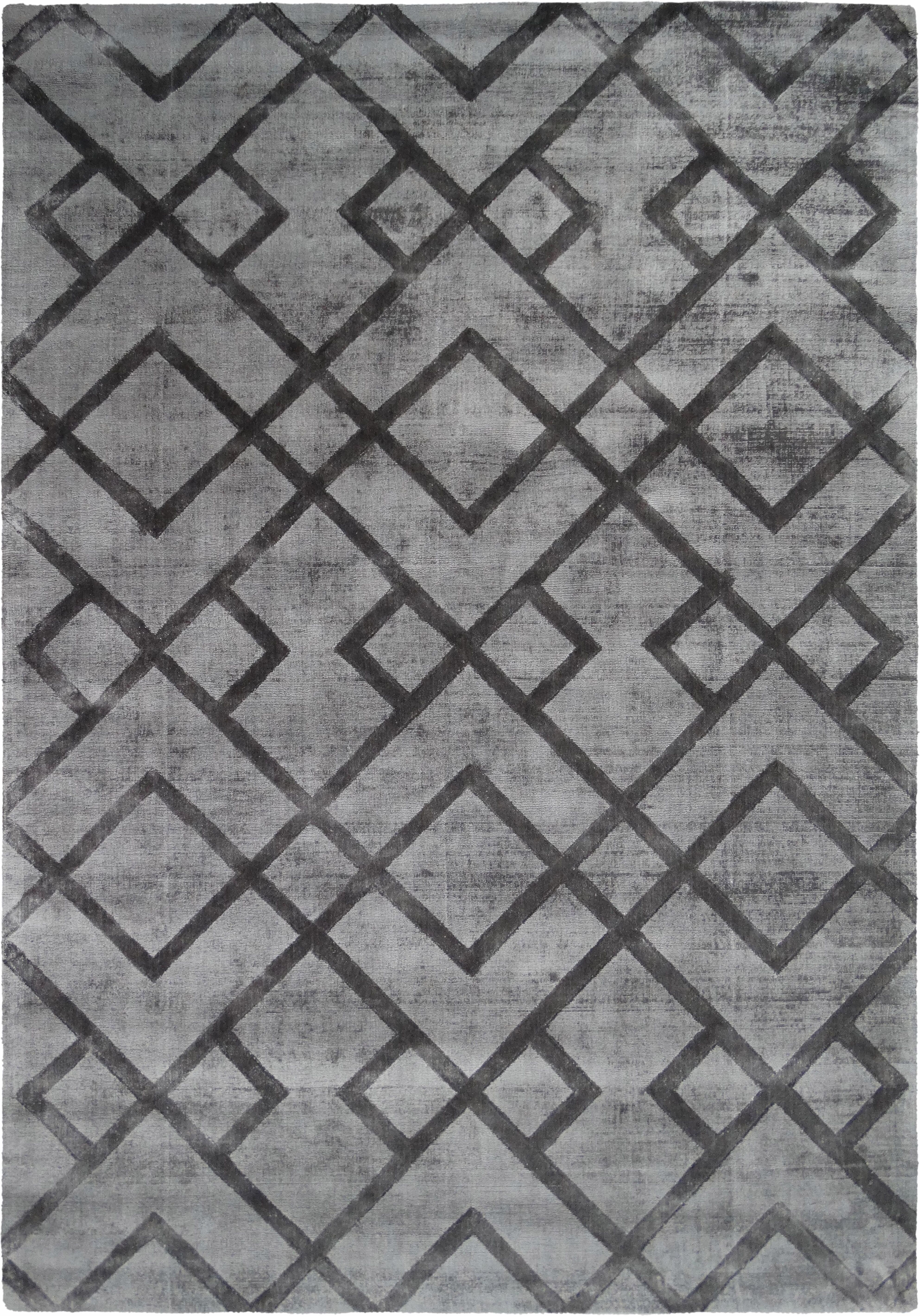 Teppich KAYOOM "Luxury 310" Gr. 6, grau (anthrazit), B:200cm H:13mm L:290cm, Viskose, Teppiche, Teppich, Wohnzimmer anthrazit B : 200cm 1 Stk., 13mm, L: 290cm