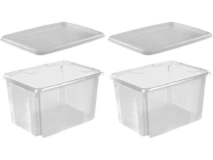 Aufbewahrungsbox KEEEPER emil , transparent, B:39cm H:29,5cm T:54,5cm, Kunststoff, Aufbewahrungsboxen, Aufbewahrungsbox, 45 L, mit Deckel, hochwertiger Kunststoff