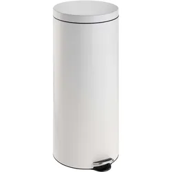 Treteimer 30 L weiß | Stahl | matt