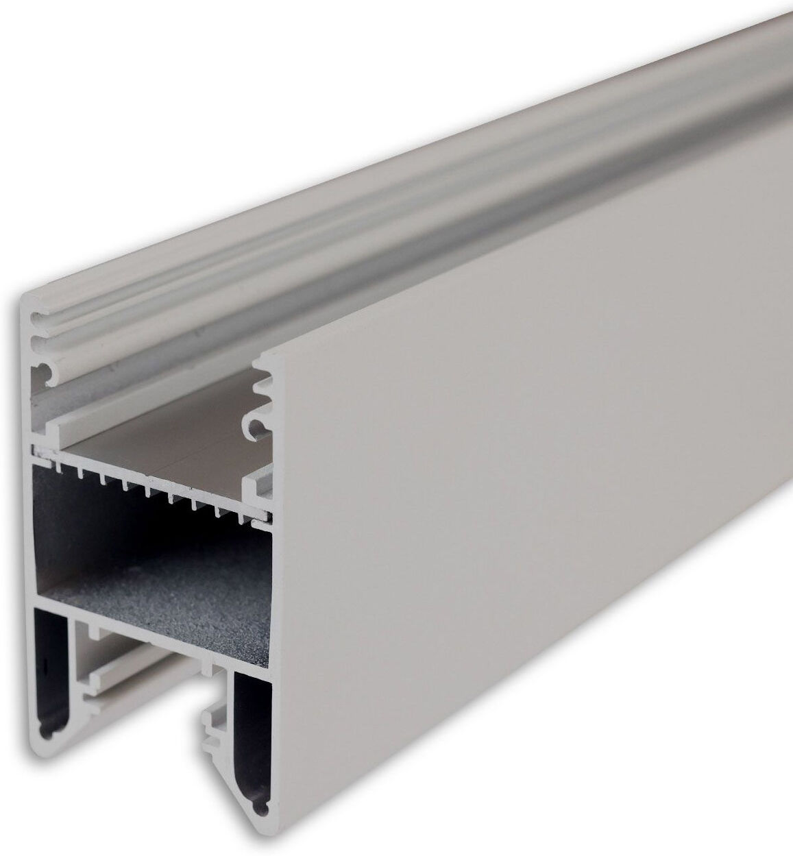 Isoled Led Leuchtenprofil Halon Aluminium Silber Pulverbeschichtet, 200cm, Kühlstreifen Schiebbar