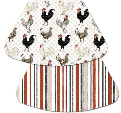 Counterart Reversible Wipe-clean Wedge Shaped Placemats Set of 4 - Free Range