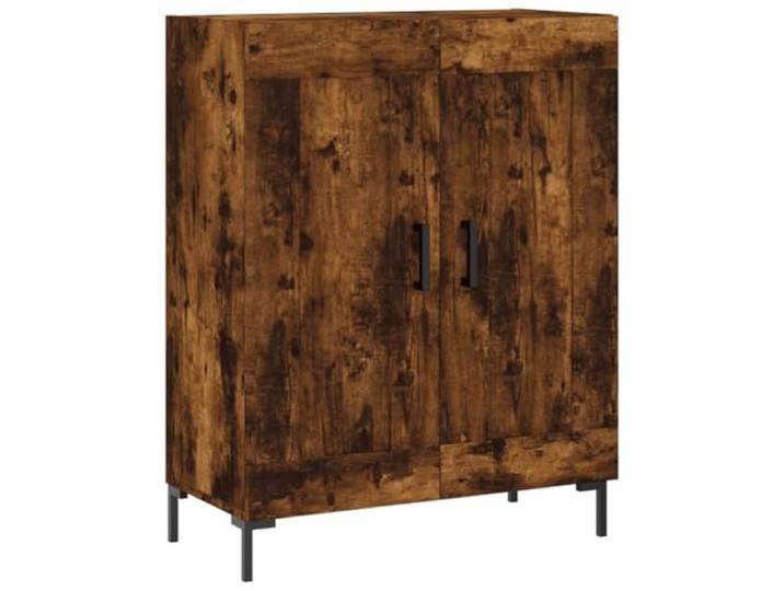 Fisinber Sideboard Räuchereiche 69,5x34x90 cm Holzwerkstoff Schrank Kompakte Kommode in Räuchereiche-Optik mit stabilem Metallgestell für Wohnzimmer, Flur und Schlafzimmer.