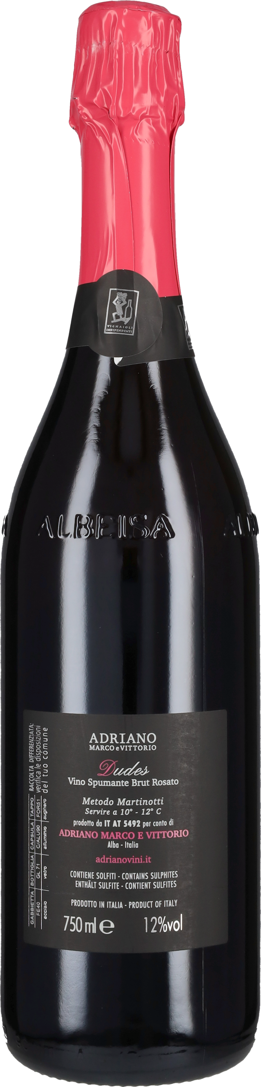 Spumante Rosé Brut 'Dudes' Adriano Marco e Vittorio