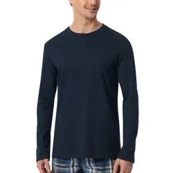 Schiesser Mix and Relax Long Sleeve Dunkelblau Baumwolle Medium Herren