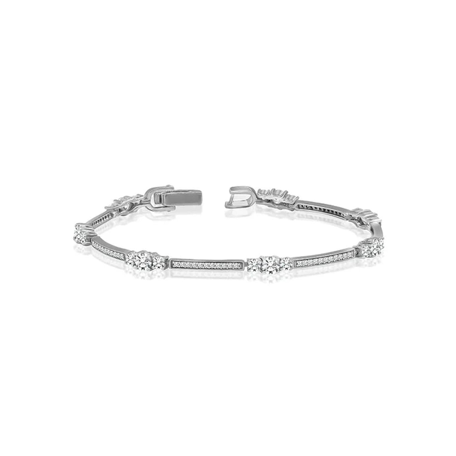 Damenarmband mit funkelnden Zirkonias, 925 Sterling Silber BIPU022