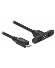 Tragant 0.25m Micro-USB B B Männlich Schwarz USB Kabel 2.0 Micro-B Buchse zum Einbau Stecker 25cm (85245)