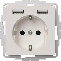 2USB, Steckdose, Schutzkontakt-Steckdose rw-matt