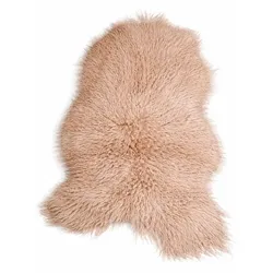 LAMMFELL Island Langhaar natur lockig weich Premium Cappuccino ca. 105 cm
