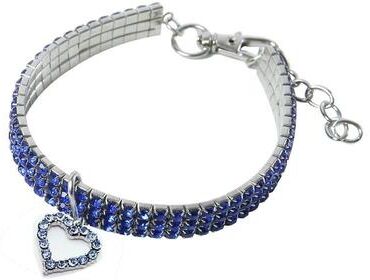 Uplift Essentials "Elegant Hand Woven Pet ""Pearl"" Ornament Necklace blue m"