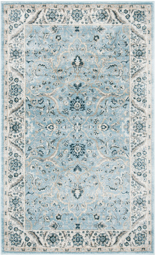Latitude Vive Pearce Oriental Area Rug Light Blue Rectangle 91 x 152cm