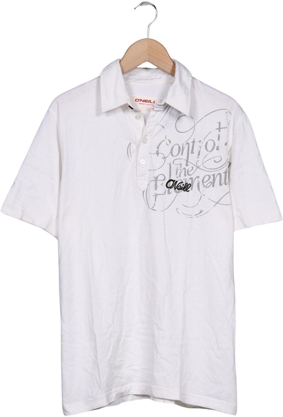 O Neill Herren T-Shirt, Weiß, Gr. M, Baumwolle - Second Hand