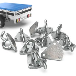 Tarpofix Planenhaken PH3, Hakenplatte, für Abdecknetze und Planen, aus Metall, 10 Stück