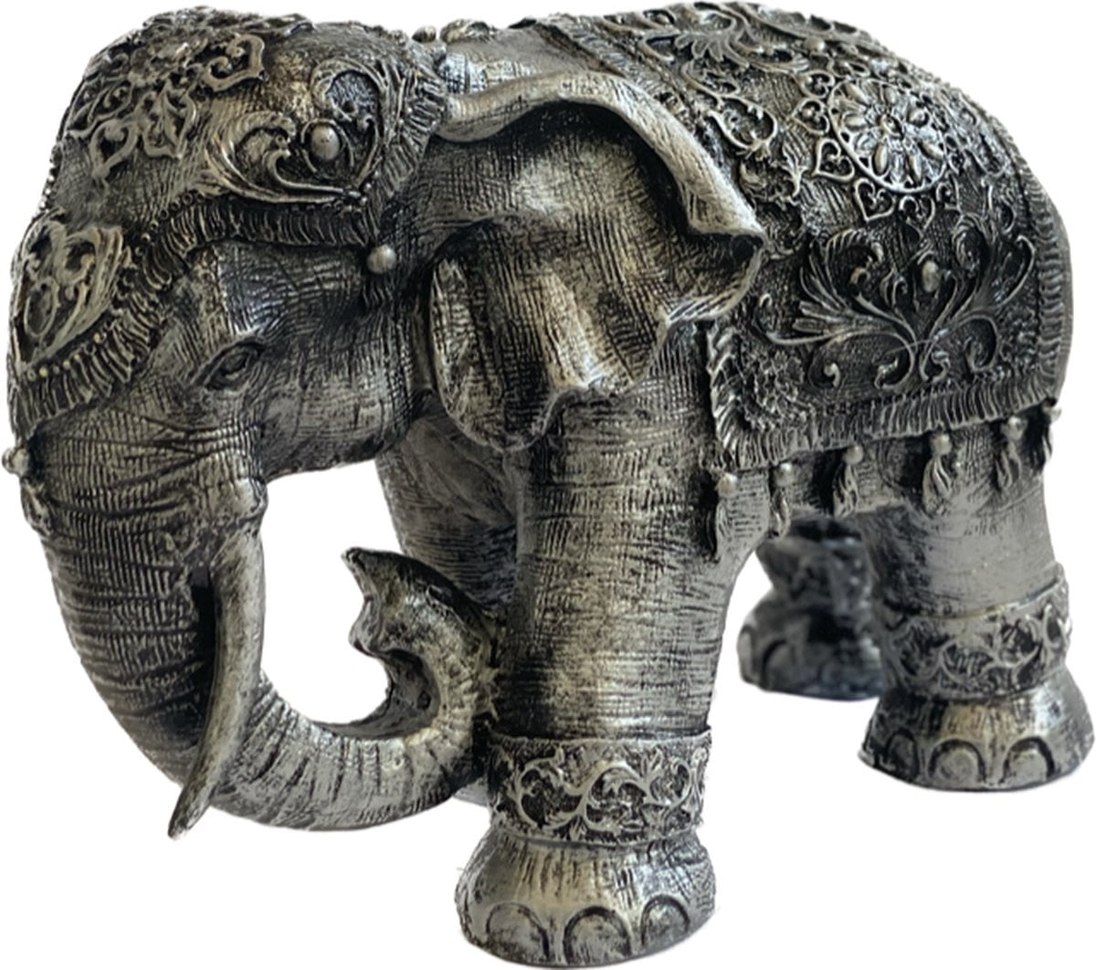 Zilveren olifant decoratie voor op tafel