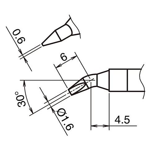 Hakko Aktiv-Lötspitze Format 1.6JD (Lötspitze) (T39-JD16)