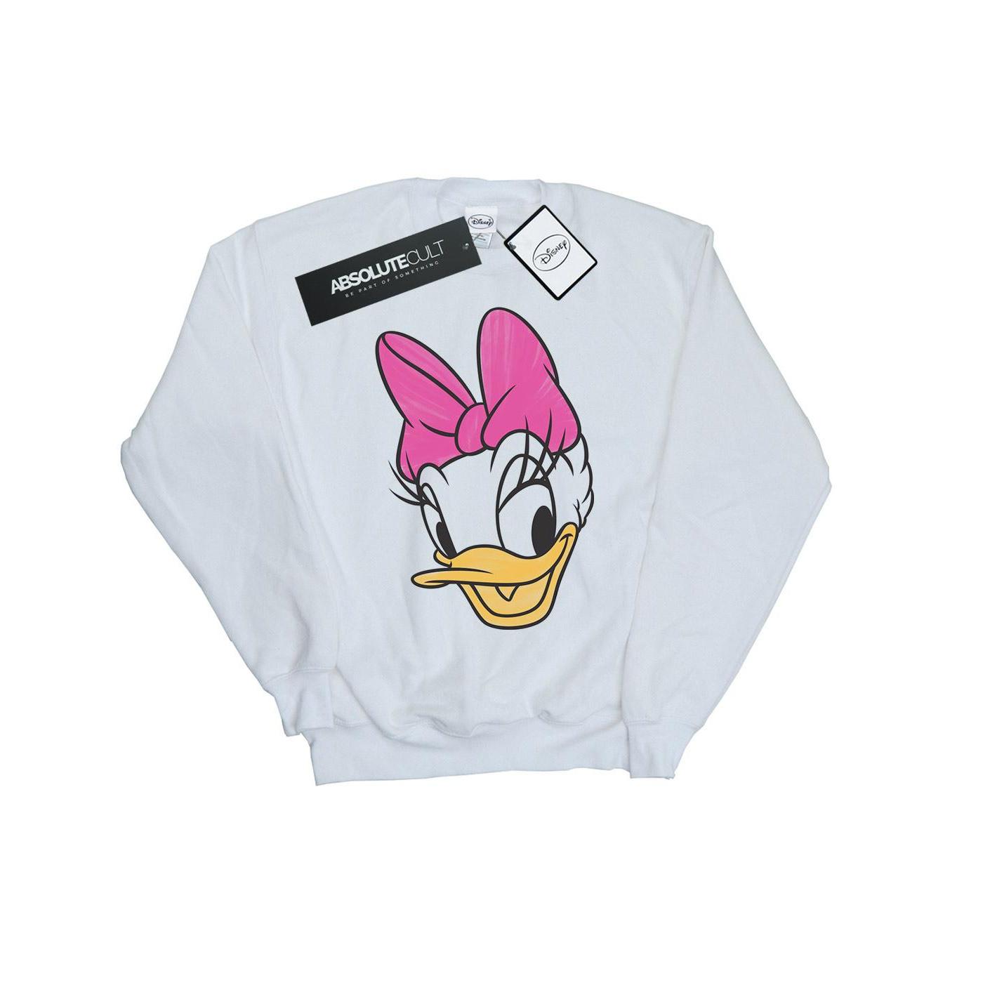 Disney Heren Daisy Duck Hoofd Geschilderd Sweatshirt (Wit)