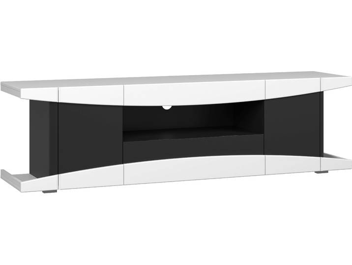 Lowboard HOME AFFAIRE NextLevel speziell geeignet für Spielekonsolen , schwarz-weiß (weiß, schwarz matt lack), B:180cm H:52cm T:42cm, Holzwerkstoff, Sideboards, Lowboard, Gaming-Lowboard wahlweise mit Beleuchtung - (B/T/H) 180/42/52 cm
