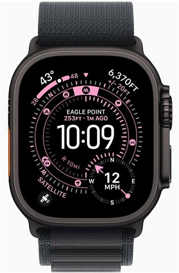 Smartwatch apple watch ultra 3 gps + cellular 49mm black titanium case black alpine loop - m