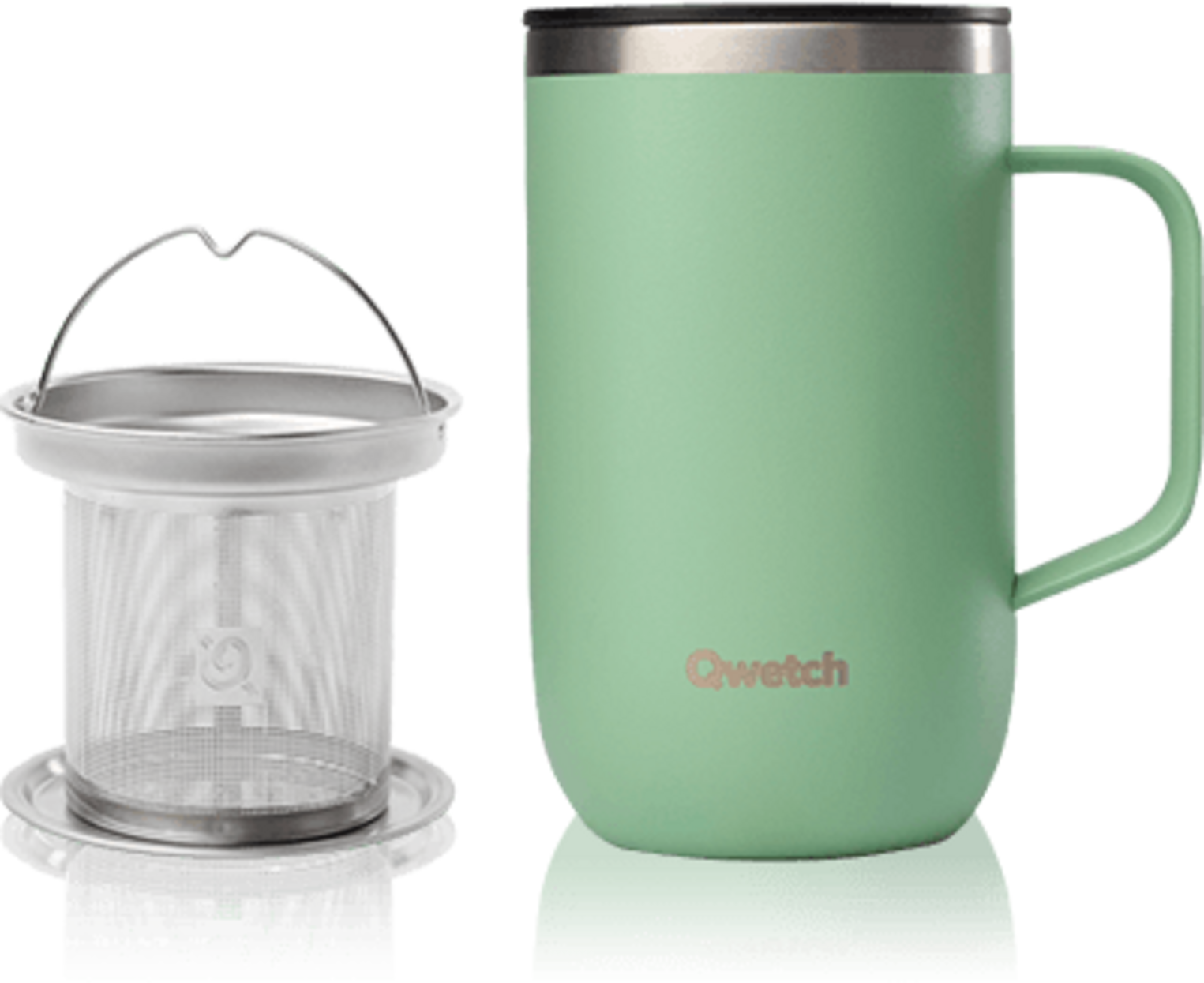 Isolierte Teekanne 47 cl - QWETCH, filter, becher aus recyceltem Edelstahl - Kusmi Tea