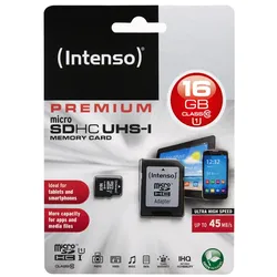 Intenso microSDHC Speicherkarte 16 GB Class 10 UHS-I