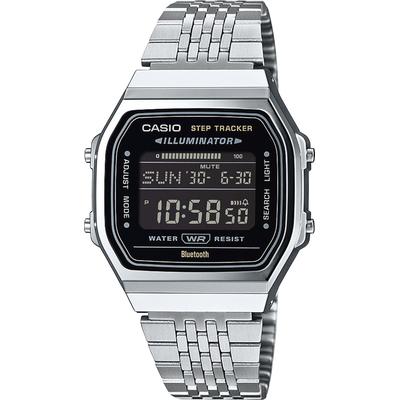 Smartwatch CASIO VINTAGE, silber (edelstahlfarben, edelstahlfarben), Smartwatches, Smartwatch, Armbanduhr, Herrenuhr, Damenuhr, Bluetooth,Stoppfunktion,Schrittzähler