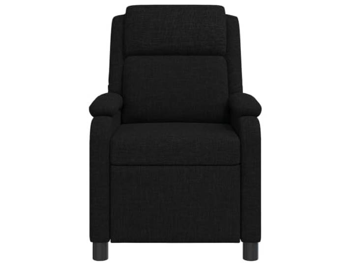 Sessel Recliner Schwarz Stoff Verstellbar Metall Holz Verstellbarer Winkel von 115-160 Grad, Schaumstoff und Faser, 100% Polyester, Metall und Ingenieurholz