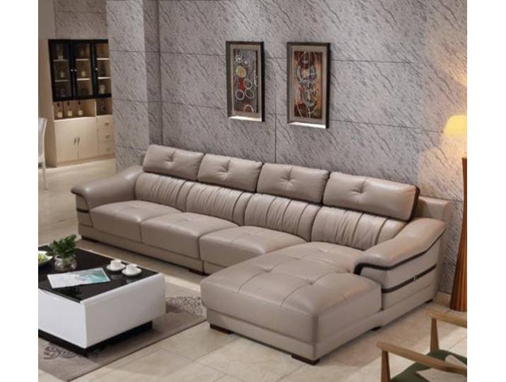 JVmoebel Ecksofa Beige Luxus-Eckcouch aus Kunstleder mit handwerklicher Qualität, 1 Teile, Made in Europa