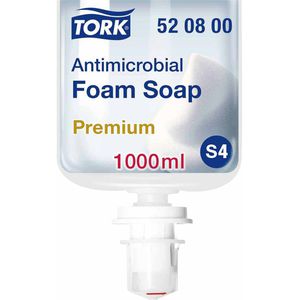 Tork Seife Premium Antimicrobial, 520800, S4, Schaumseife, Nachfüller, desinfizierend, 1 Liter