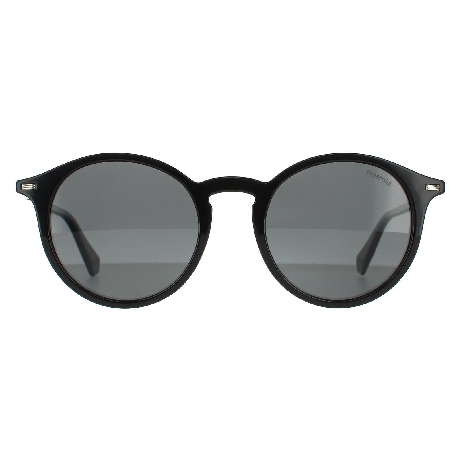 Polaroid Rund Unisex Schwarz Grau Polarisiert