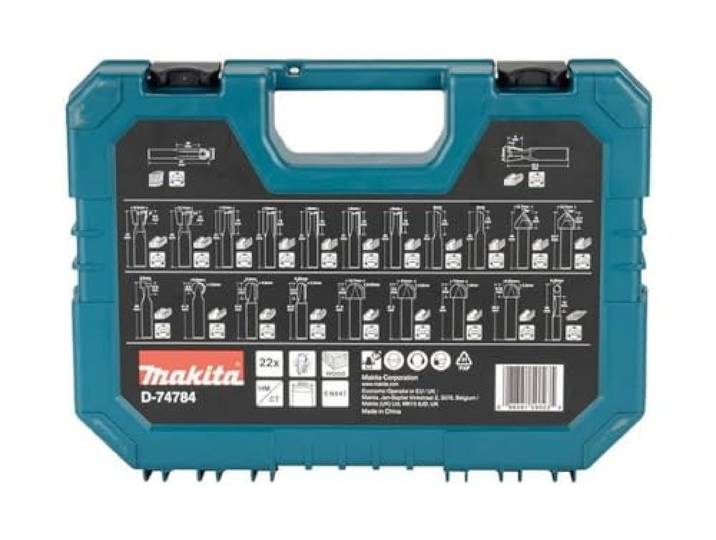 Makita D-74784 houtfrees op schacht met 8 mm diameter voor bovenfrees, 22 stuks