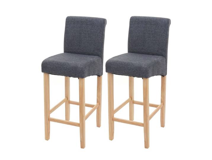 PROREGAL® Barhocker gepolstert mit Lehne, Sitzhöhe 75cm, Farbe, Beinfarbe, Bezugsmaterial (2 St), Stabil, bequem und hochwertig, ein echter Hingucker