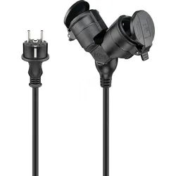 GB 65436 - Verlängerungskabel Outdoor, Verlängerung, doppelt, 25 m, schwarz