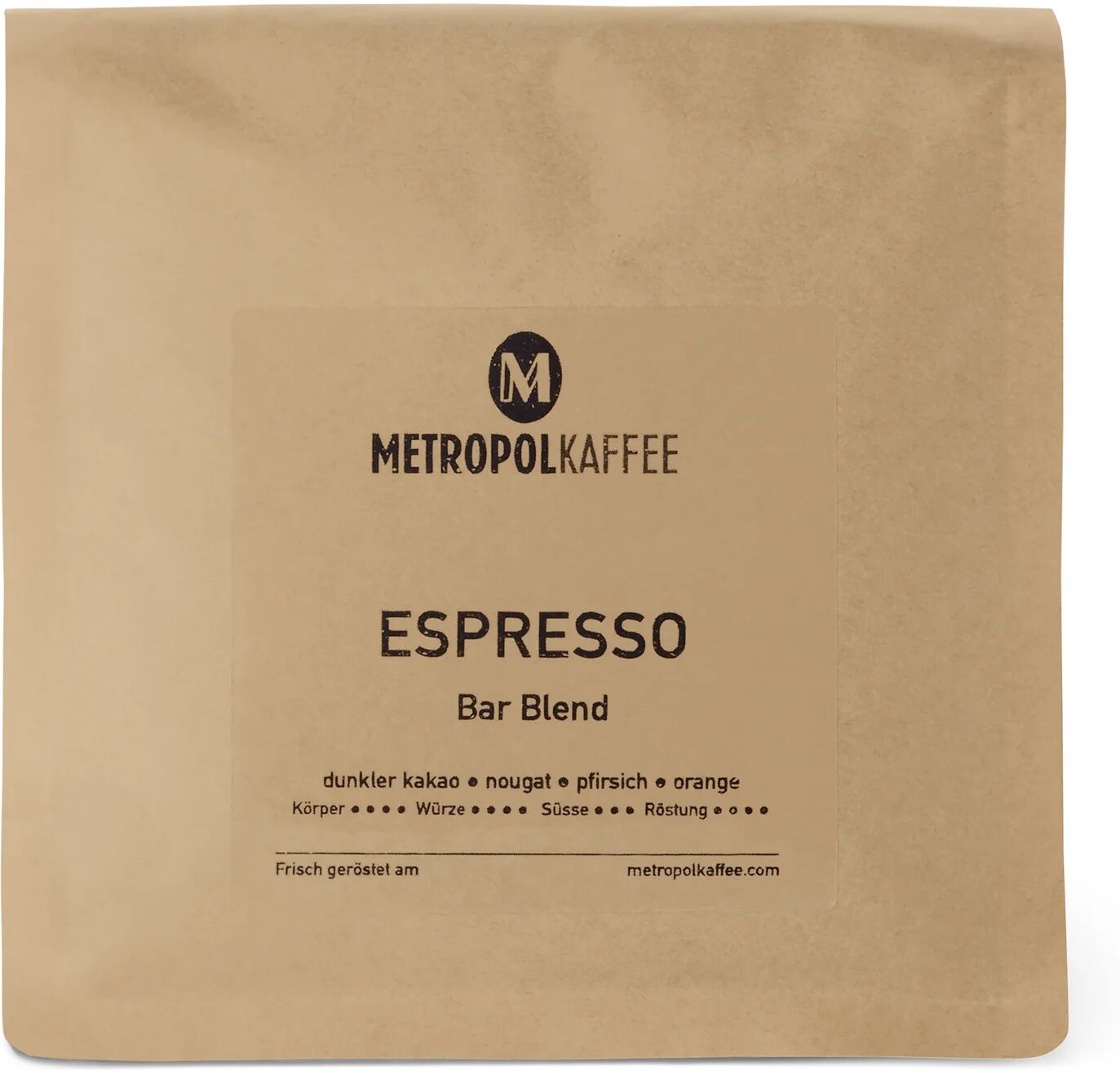 Metropol Kaffee - Bar Blend Espresso - 500 g Ganze Bohne - Intensität: 4/6