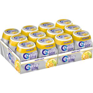 Extra Kaugummis Professional White, Sweet Fruit, zur Zahnpflege, zuckerfrei, im Thekendisplay, 12x 50 Dragees