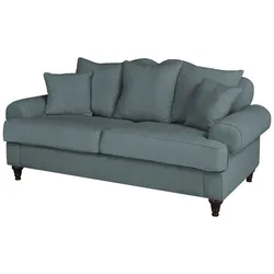 SOFA grau Landhaus, Couch 3-Sitzer 200 cm