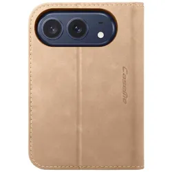 Caseme Portemonnaie Klapphülle für iPhone Duo Vintage RFID Schutz Standfunktion (Apple iPhone Duo), Smartphone Hülle, Braun