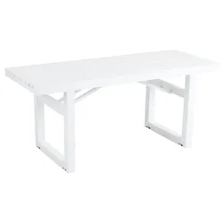 Gartenbank Vevi aus Aluminium, modern und wetterfest, in Weiß, 105 cm breit