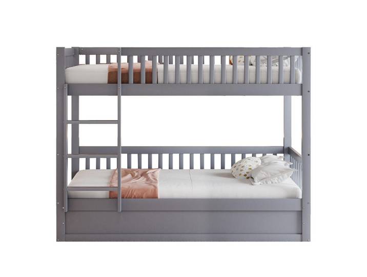 Redom Etagenbett 90/200 cm mit hydraulischem Stauraum und Sicherheitsleiter, Grau, 90x200 cm, Babymöbel & Kindermöbel, Kinderzimmer & Jugendzimmer, Stockbetten