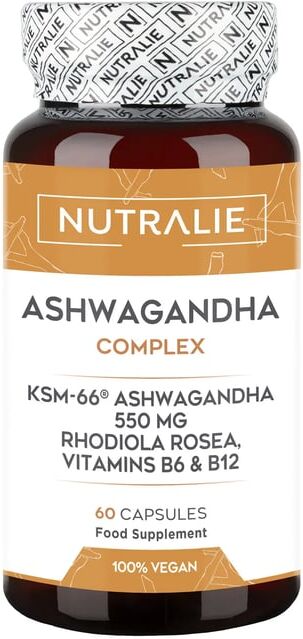 Nutralie Ashwagandha KSM-66 + Rodiola + B6 + B12 Ansiedade 60 Caps