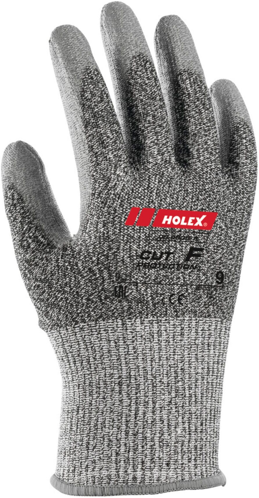 HOLEX Handschuh-Paar Cut, schwarz/grau, Schnittschutzklasse F, Größe 8 (094608 8)