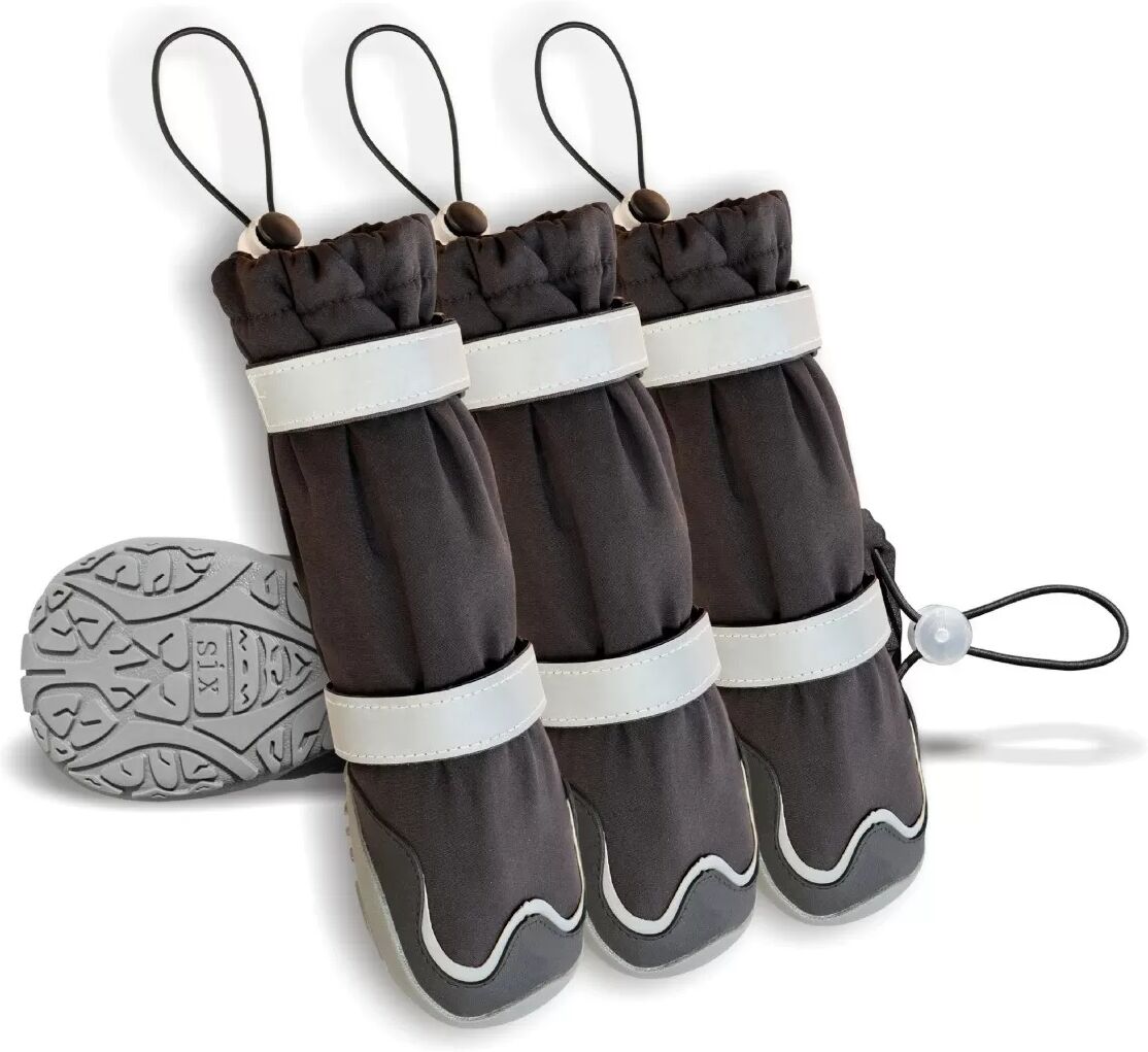 INF Schwarzes 4er-Pack Haustierschuhe - Hunde-Outdoor-Stiefel für kleine bis mittelgroße Rassen S