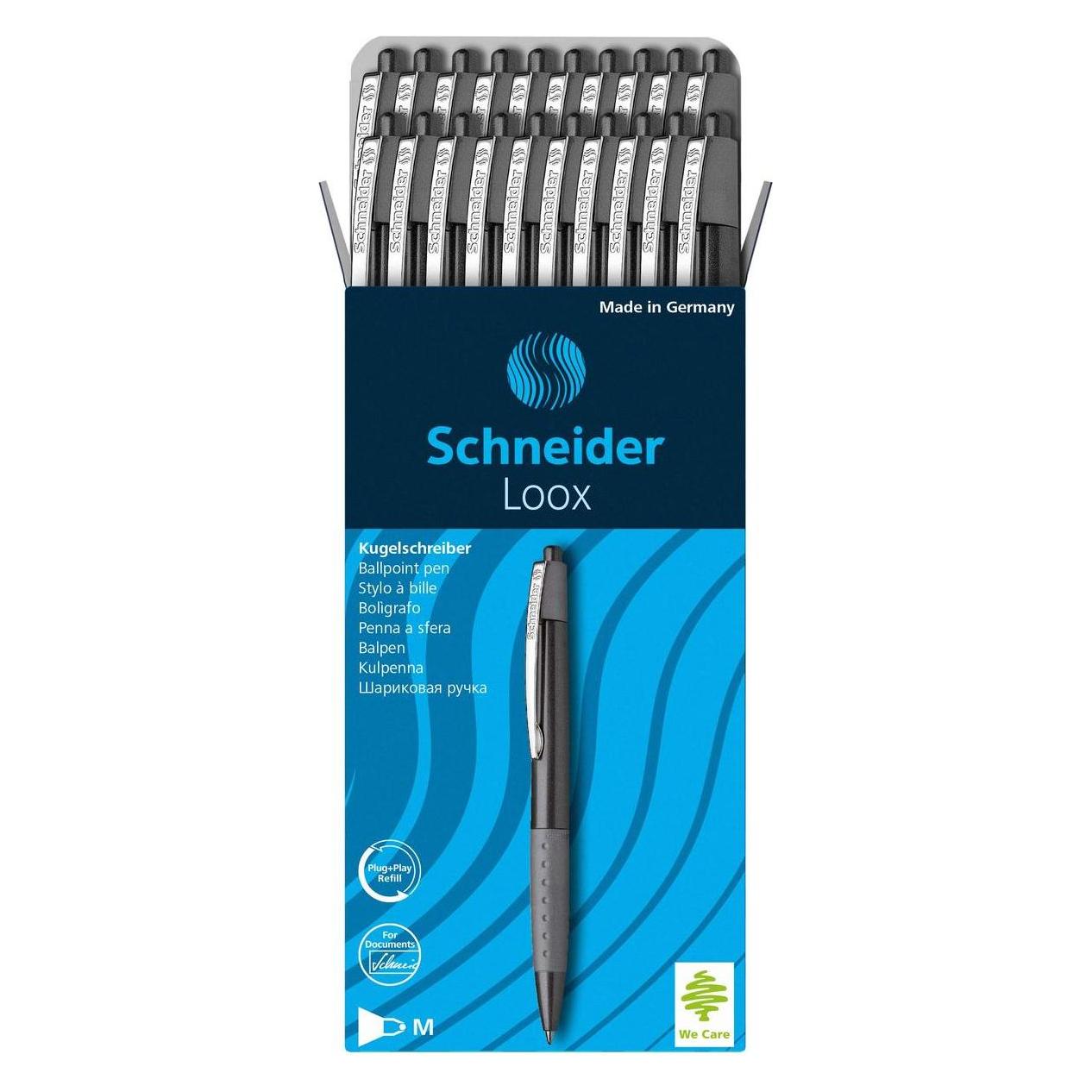 Schneider Kugelschreiber Loox Medium (M), Schwarz, 20 Stück (20x) (1355sc001)