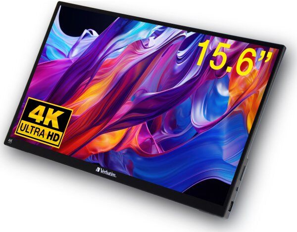 Verbatim Bærbar 15,6″ Touchscreen Monitor, 4k Uhd