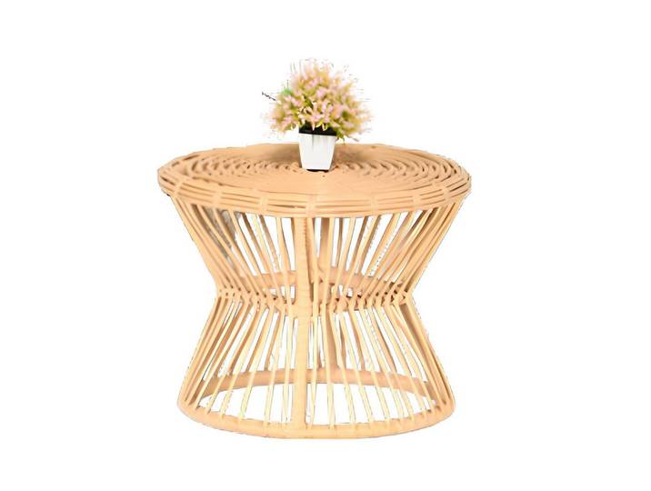 Xlmoebel Couchtisch Runder Rattan-Tisch für den Außenbereich in modernem Design (Couchtisch, Couchtisch), Hergestellt in Europa