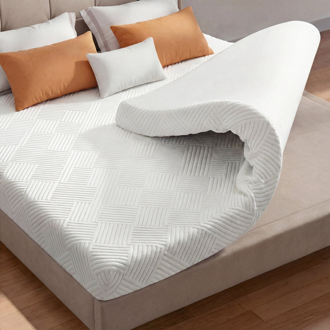 Brayden Studio 10 cm Memory Foam Mattress Topper White Double (4'6)