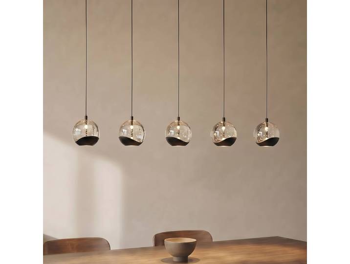 Glas Hängeleuchte Hayley Lucande, klar / transparent, für Wohn- / Esszimmer, Glas, Modern
