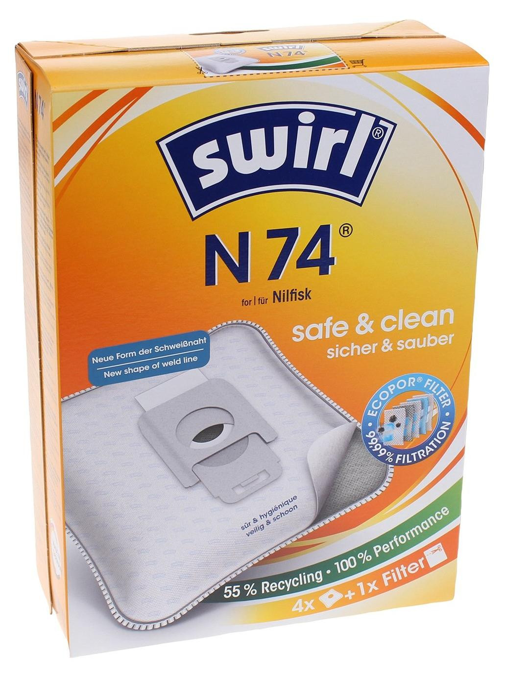 Swirl Stofzak Wit B: 166 mm, D: 72 mm, H: 231 mm