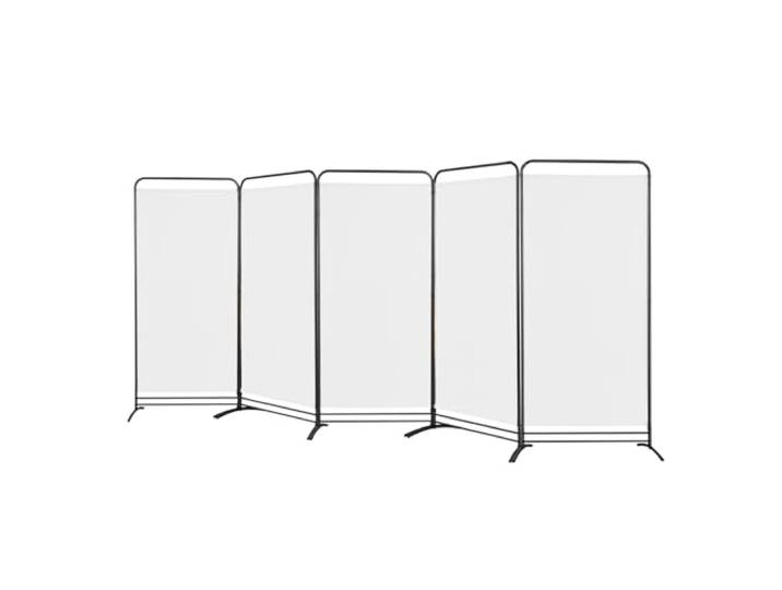 Angel Living Paravent Raumteiler Freistehend Sichtschutzwand Raumteiler Stellwand Trennwand Sichtschutz für Büros Balkon Schlafzimmer Außengarten (Weiß, 5 Teilig)